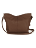 Mia Tomazzi Leren schoudertas "Trapani" bruin - (B)33 x (H)25 x (D)14 cm