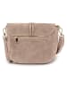 Mia Tomazzi Leder-Umhängetasche "Varallo" in Taupe - (B)21 x (H)18 x (T)8 cm