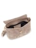 Mia Tomazzi Leder-Umhängetasche "Varallo" in Taupe - (B)21 x (H)18 x (T)8 cm