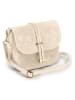 Mia Tomazzi Leren schoudertas "Varallo" beige - (B)21 x (H)18 x (D)8 cm