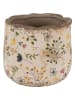 Clayre & Eef Bloempot crème/groen - (H)12 x Ø 14 cm