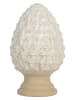 Clayre & Eef Decoratief object "Kiefernzapfen" wit/beige - (H)15 x Ø 9 cm