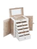 Songmics Schmuckkasten in Weiß - (B)26 x (H)32 x (T)15,6 cm