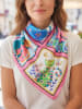 MENTHE À L'O Schal in Pink/ Blau/ Grün - (L)70 x (B)70 cm