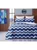 Colourful Cotton Beddengoedset  "Zikzak" blauw/wit