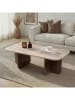 Evila Couchtisch "Akira" in Beige/ Braun - (B)120 x (H)41 x (T)60 cm