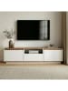 Evila TV-meubel "Sentinel" wit/lichtbruin - (B)160 x (H)42 x (D)30 cm