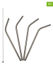 Lurch 4-delige set: rietjes zilverkleurig - (H)21,5 cm
