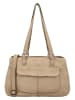 HIDE & STITCHES Leren schoudertas beige - (B)33 x (H)21 x (D)10 cm