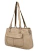 HIDE & STITCHES Leren schoudertas beige - (B)33 x (H)21 x (D)10 cm