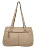 HIDE & STITCHES Leren schoudertas beige - (B)33 x (H)21 x (D)10 cm