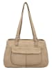 HIDE & STITCHES Leren schoudertas beige - (B)33 x (H)21 x (D)10 cm