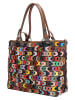 Beagles Leder-Henkeltasche in Bunt - (B)38 x (H)29 x (T)15 cm