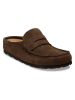 Birkenstock Leren slippers "Naples" bruin - wijdte S