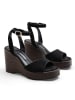 C'M Keilsandaletten in Schwarz