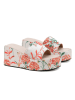 C'M Sleehakslippers crème/rood