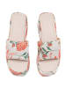 C'M Sleehakslippers crème/rood