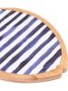 Villa d´Este Schneidebrett ''Ocean F.'' in Hellbraun/ Dunkelblau/ Weiß - (L)27,7 x (B)17 cm