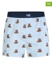 Happy Shorts 2er-Set: Boxershorts in Hellblau/ Weiß
