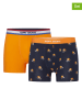 Happy Shorts 2er-Set: Boxershorts in Orange/ Dunkelblau