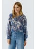 Oui Blouse blauw/crème