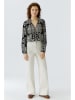 Oui Blouse zwart/crème