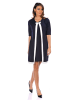 Romantik Paris Jurk "Esty" wit/donkerblauw
