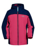 Peek U Lichte fleece regenjas "Fifi" donkerblauw/roze