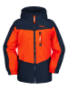 Peek U Leicht gefleecte-Regenjacke "Atlas" in Dunkelblau/ Orange