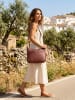 Bellicci Leren schoudertas bordeaux - (B)30 x (H)25 x (D)8 cm