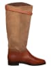 Steve Madden Leder-Stiefel "Novi" in Taupe/ Braun