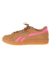 Reebok Leder-Sneakers "Club C Grounds" in Hellbraun/ Pink