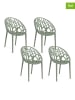 Inkazen 4-delige set: tuinstoelen "Mira" groen - (B)56 x (H)82 x (D)59 cm