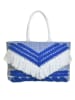 BLE Shopper bag w kolorze biało-niebieskim - 55 x 34 cm