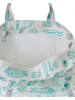 BLE Shopper wit/turquoise - (B)42 x (H)35 x (D)20 cm