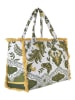 BLE Shopper bag w kolorze biało-oliwkowym - 42 x 30 x 20 cm