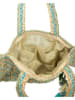 BLE Schoudertas turquoise/beige - (B)40 x (H)40 x (D)3 cm
