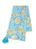BLE Sjaal turquoise/oranje - (L)180 x (B)110 cm