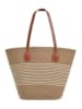 BLE 2-delige set: strohoed & shopper lichtbruin
