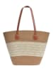 BLE 2-delige set: strohoed & shopper lichtbruin
