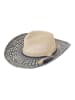 BLE Strohhut in Beige/ Dunkelblau