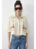Bianco Lucci Bluse in Beige