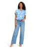 BETTY & CO Bluse in Hellblau/ Weiß