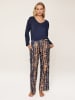 Linga Dore Pyjama donkerblauw/oranje