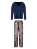 Linga Dore Pyjama in Dunkelblau/ Orange