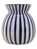 Ornami Vase in Dunkelblau/ Weiß - (H)19 x Ø 16,5 cm