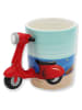 Winkee Jumbotasse ''Scooter'' in Hellblau/ Rot - 500 ml
