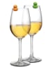 Winkee 8er-Set: Glasmarker ''Quietschenten'' in Bunt - (L)2,5 cm