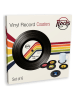 Winkee 6er-Set: Untersetzer ''Vinyl'' in Schwarz - Ø 11 cm