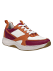 Josef Seibel Leder-Sneaker in Weiß/ Pink/ Orange